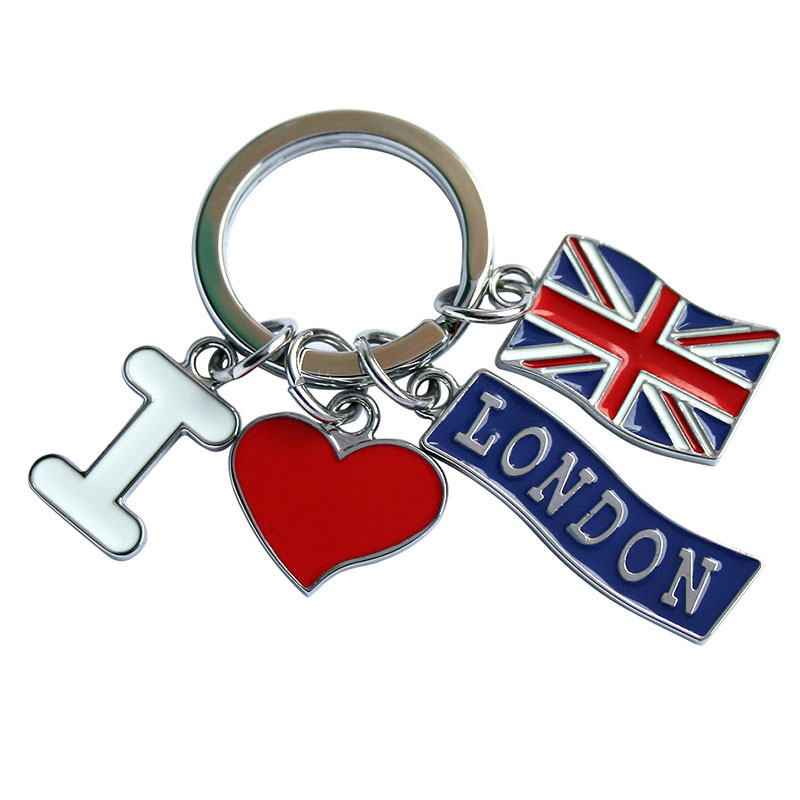 метални ключодържател производителите да предоставят творчески боя ключодържатели американски флаг, ключодържатели червено кл...