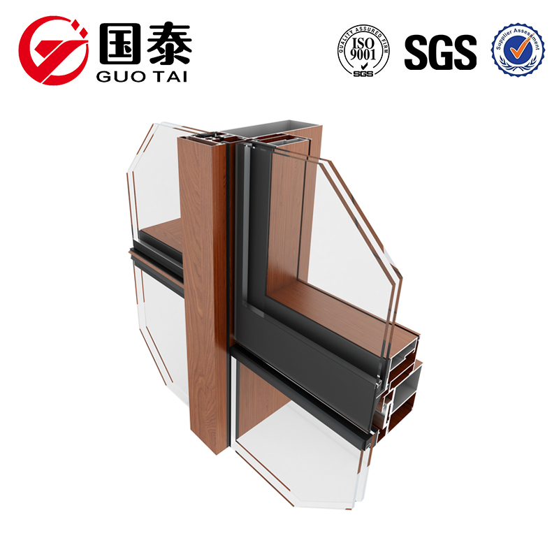 алуминиеви профил завеса стена алуминий екструдиране за стъклени дървени прозорец, врата модели