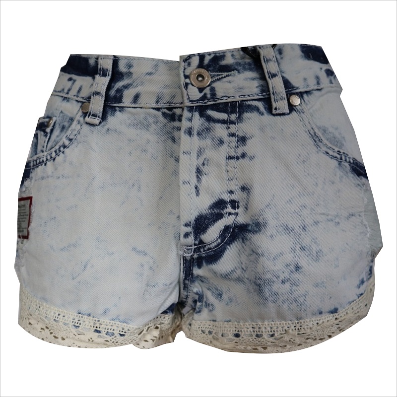 модни дамски дантелени дънки Jean short WS1014