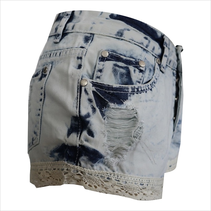 модни дамски дантелени дънки Jean short WS1014