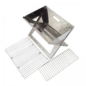 Неръждаема стомана с лесна носеща сгъваема преносима скара за дървени въглища