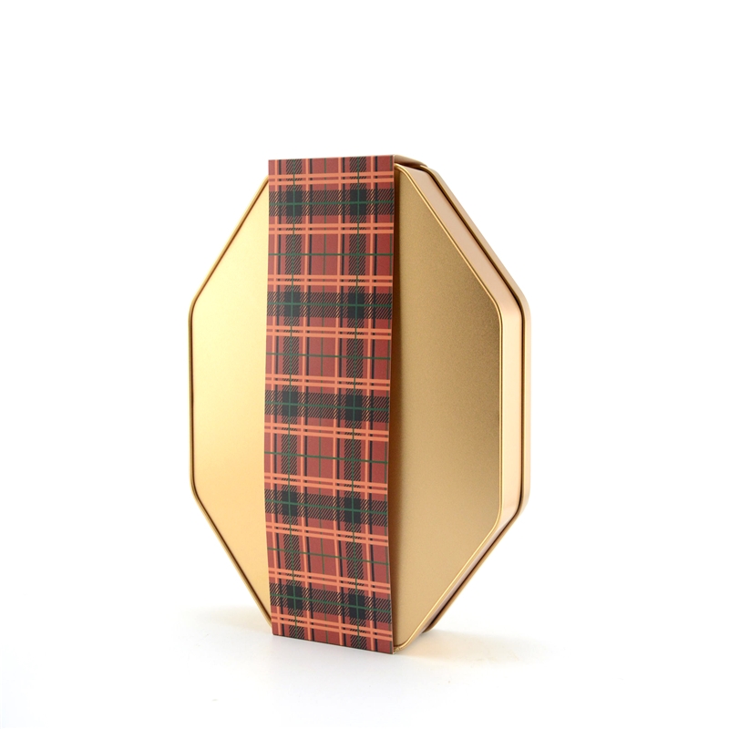 2018 нов дизайн октагон форма злато кутия кутия за mooncake, бисквитка опаковка