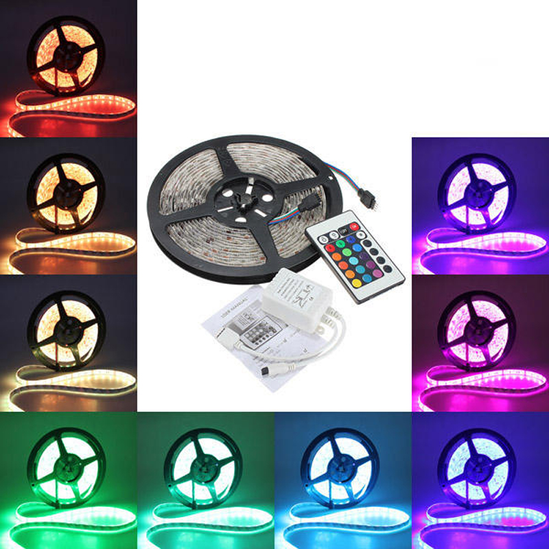 На открито 12V 24V OEM Epistar многоцветни RGB LED ленти комплекти SMD 5050 300LED на метър водоустойчив LED лента блистер комплект