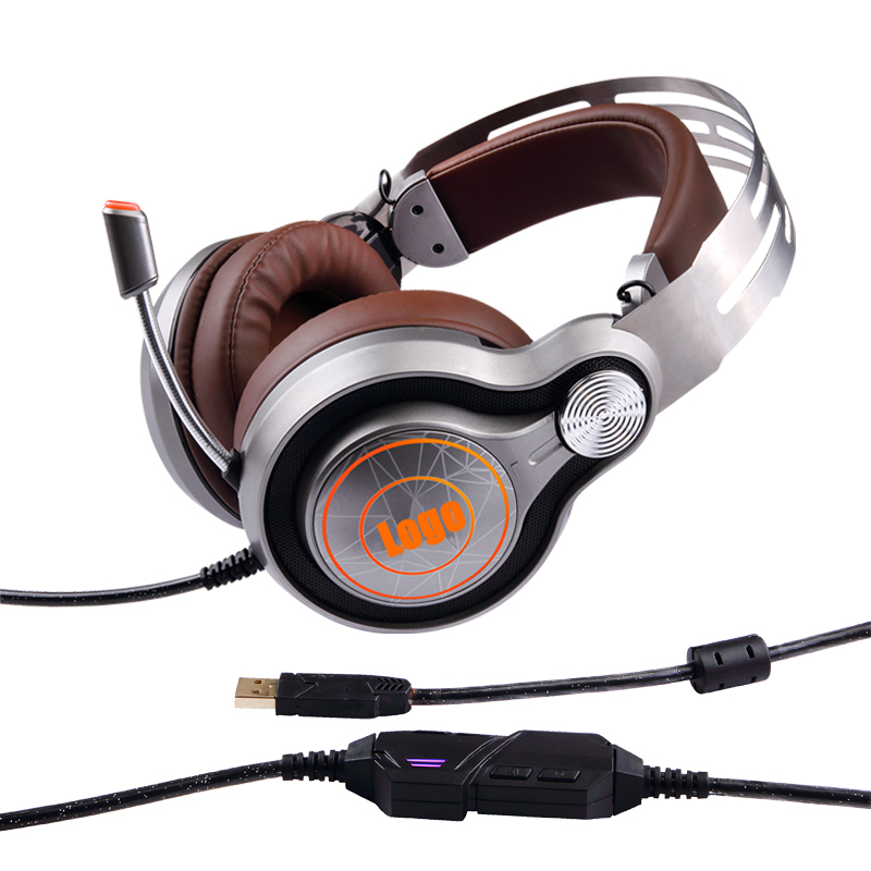 2018 нова слушалка за слушалки PRO USB 7.1 над ухото за компютър, лаптоп, XBOX ONE, PS4