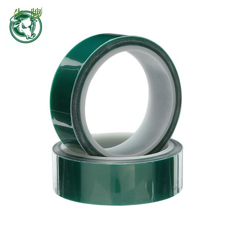 спецификация персонализиран зелен цвят PET филм силиконово лепило лента за маскиране