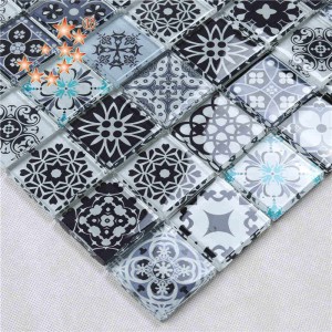 На едро квадратна синя мароканска кристална стъклена мозаечна плочка от кристална порцеланова плочка за стени за украса на клуб...