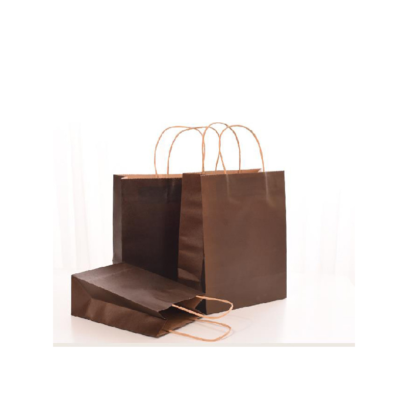 Персонализирана ръчна чанта за пазаруване с кафява крафт хартия с дръжки