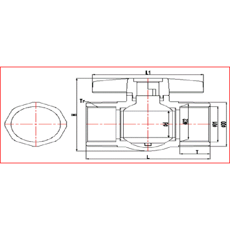 upvc застрашен сачмен клапан