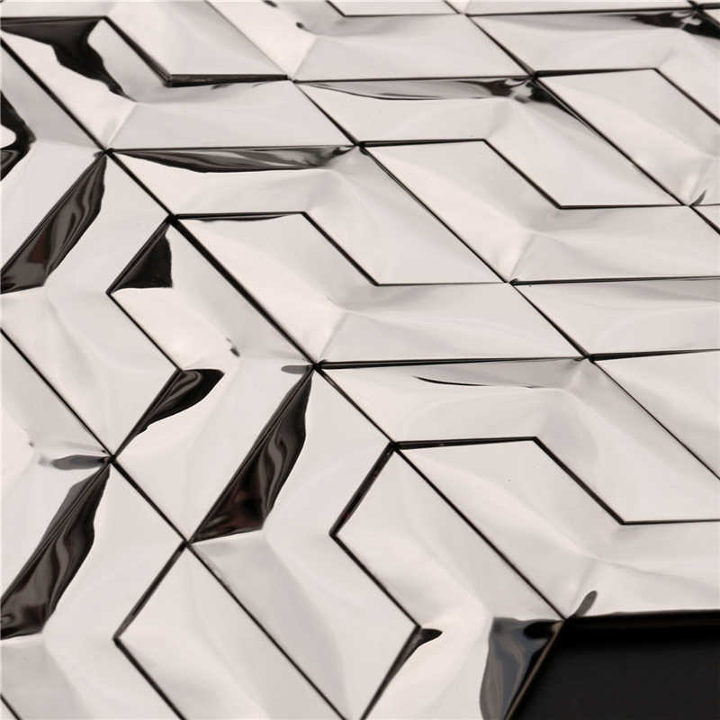 3D ефектни сребърни огледални метални мозаечни плочки