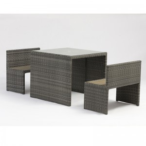 алуминиева ратанова квадратна пейка за парка на открито, мебелен отвор с отвор за чадър