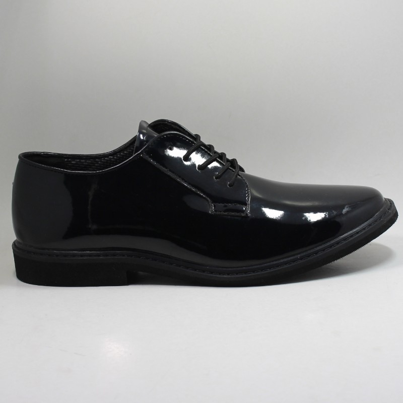 Обувки за полицейски обувки от черна кожа с лакирана кожа