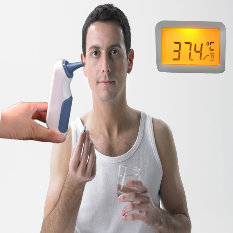 Клиничен термометър за измерване на температурата на челото и ушите на бебето с инфрачервена температура