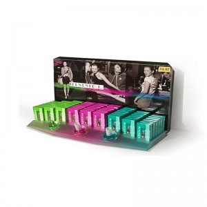 Атрактивна картонена плота, дисплейна хартиена подова стойка за козметика