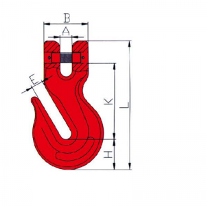 G80 Clevis Graw Hook боядисана в червено