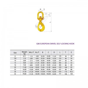 Боядисана предпазна кука за самозаключване G80