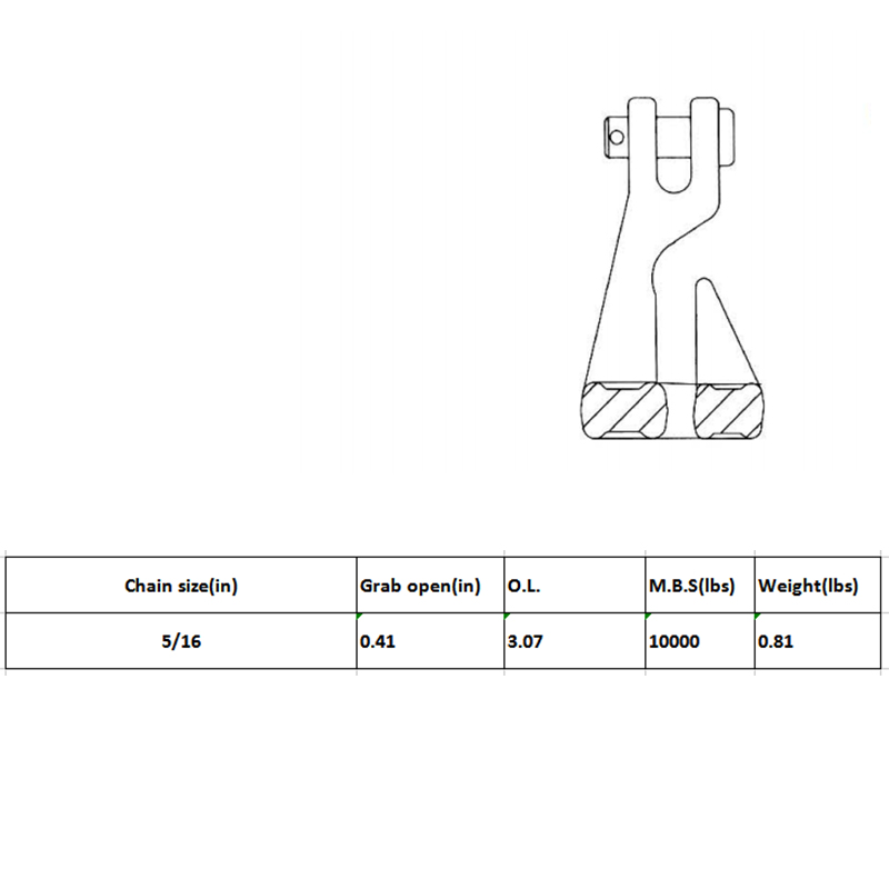 Кована сплав Clevis Grab Bend Hook