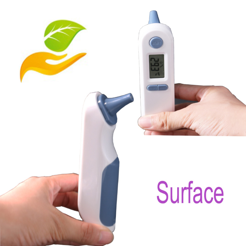 Безконтактен инфрачервен термометър за ухо за незабавно четене за бебешка употреба с предупреждение за треска и температура на околната среда