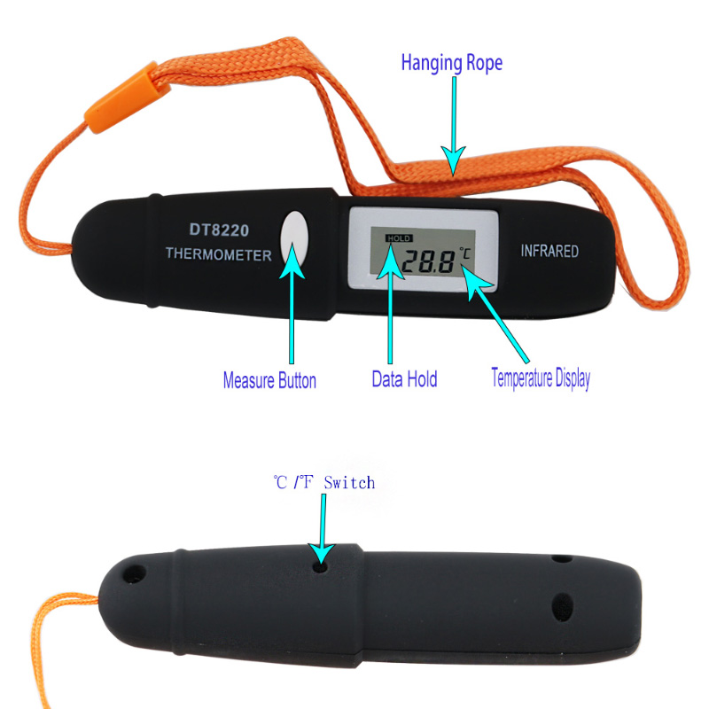 Преносим лазерен инфрачервен термометър тип втора писалка за измерване