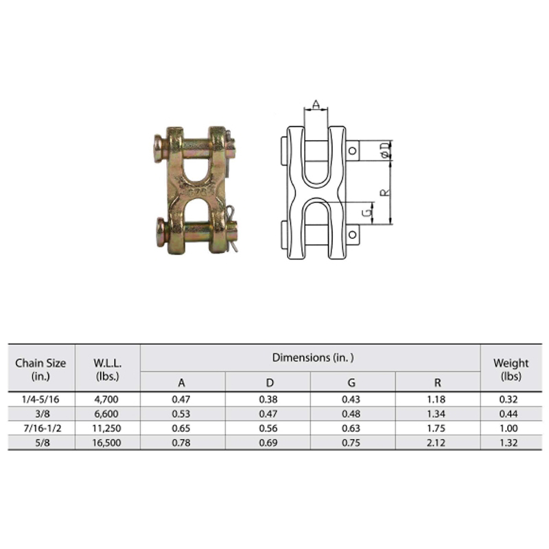 Ковани G70 Twin Clevis Връзки YZ H Тип