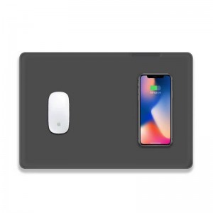 KPS-HBQ22 2в1 персонализирана QI 5W висококачествена кожа тънка подложка за мишка безжично зарядно