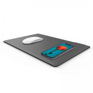 KPS-HBQ22 2в1 персонализирана QI 5W висококачествена кожа тънка подложка за мишка безжично зарядно