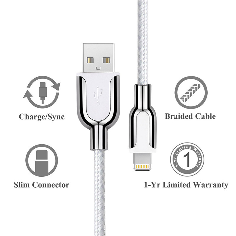 KPS-8445CB цинкова сплав найлон / памучна прежда USB кабел