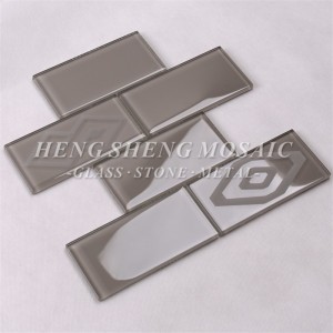 HSP42 висококачествен модел стъклена тухлена мозаечна плочка за метро за кухненски гръбни стени