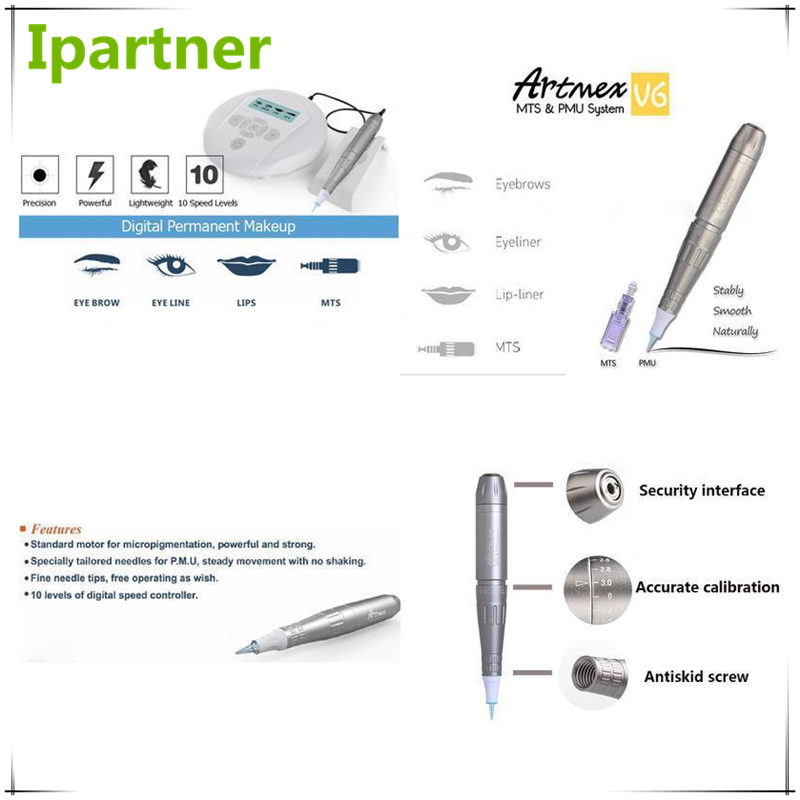 Ipartner Artmex V6 татуировка машина перманентен грим вежди Микропигментация на устните MTS PMU