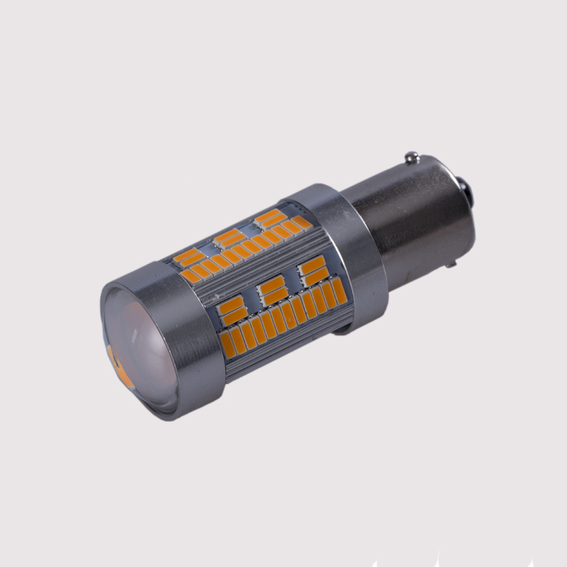 супер canbus грешка 1.8A реално 21W 105smd 4014 1100LM P21W PY21W W21W 7440 3156 LED мигач