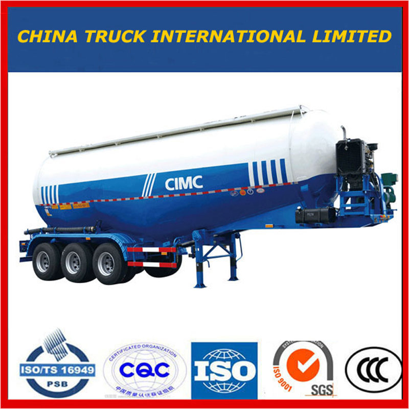 Tri-Axle 50 тона цистерна за прахови циментови камиони с полуремарке