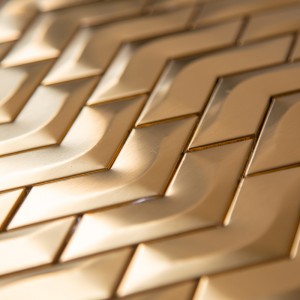 Метални керемиди за плочки от неръждаема стомана Мозайка за мозайка за стена за кухня / баня