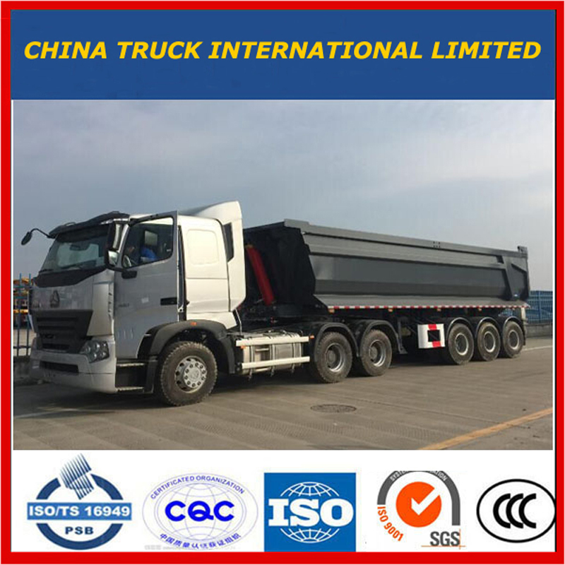 Полуремарке Cimc Tri Axles 25m3--37m3 Страничен самосвал Полуремарке / Самосвал