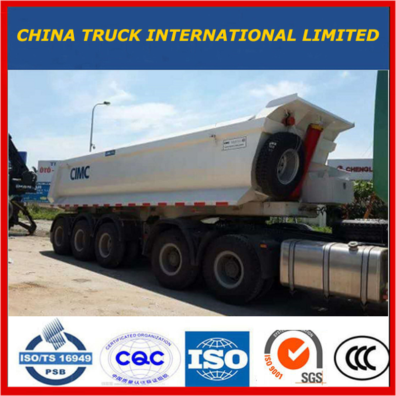 Полуремарке Cimc Tri Axles 25m3--37m3 Страничен самосвал Полуремарке / Самосвал