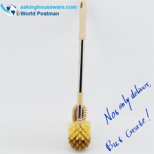 Четка за тоалетна чиния Akbrand еластична тръба от неръждаема стомана с малка многофункционална четка за почистване