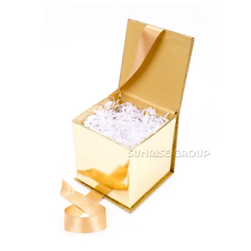 Подаръчна кутия за опаковки от висок клас Blingbling Gold Paper за стъклена чаша