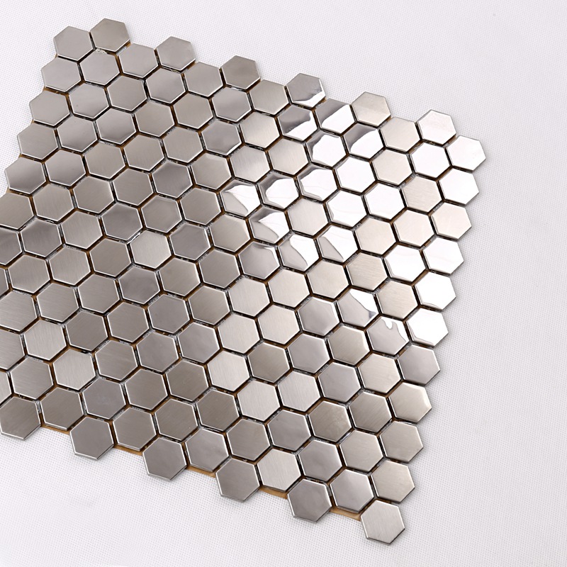Висококачествена шестоъгълна метална мозайка от шестоъгълна метална мозайка от неръждаема стомана за кухня