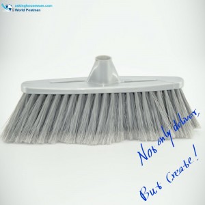 Глава от пластмасова метла Akbrand сива с дълъг и тънък отвор в дъска за четка