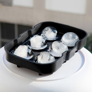 6 отделения Силициеви кубчета за производство на топки за кубчета, сферични форми за форма за парти, кръгла лента