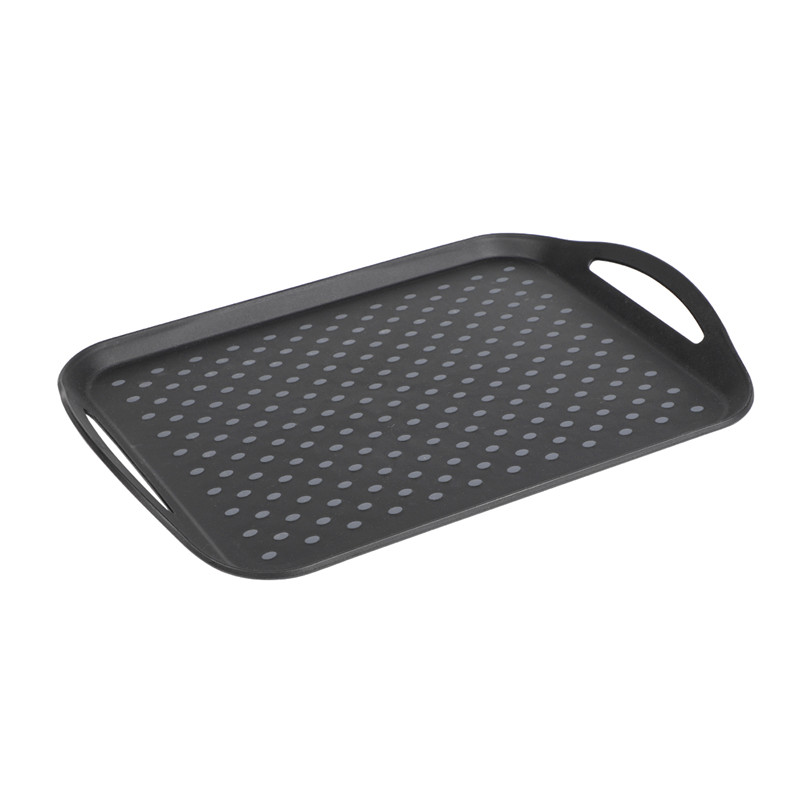 Подаване на черна тавичка за бързо хранене PP Plastic Rectangle