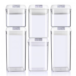 Комплект контейнери за съхранение на зърнени храни от 6 части BPA без пластмасови херметични храни