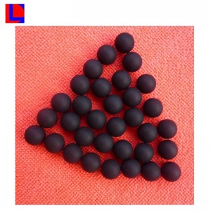 Черна плътна гумена топка с отвор за промишлеността