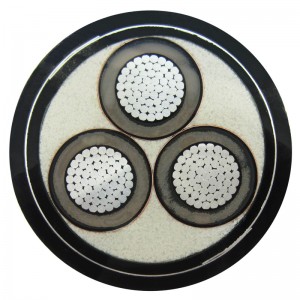 Средно напрежение 11KV 3-ядрен брониран кабел / PVC Swa електрически кабелен стоманен проводник