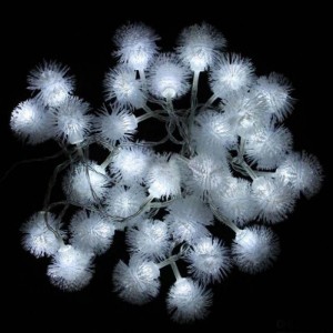 LED Снежни помпонни струнни светлини Цветни въжени украшения за Коледа / Ваканция / Сватба / Парти