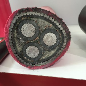 SANS 1339 XLPE изолиран 6-милиметров 3-ядрен Swa брониран кабел за номинално напрежение 3,8 / 6,6 KV до 19/33 KV