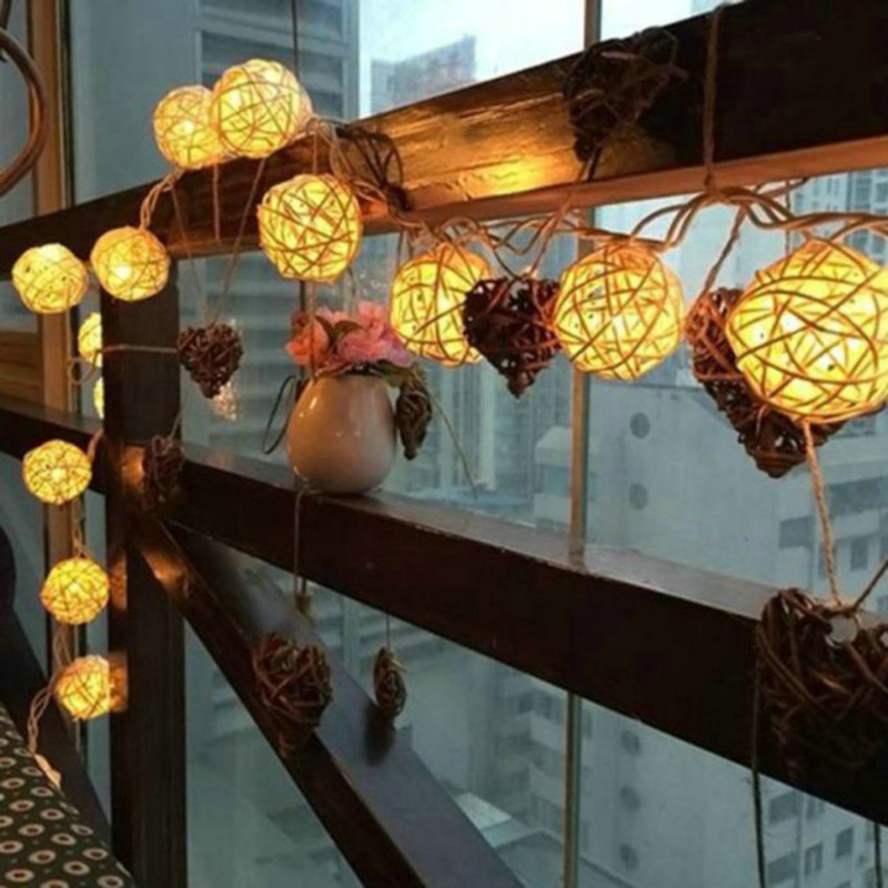 10 LED низови светлини 1.2M Приказен гирлянд захранван на открито Топло бяло За ​​украса на сватбено парти за Xmas фестивал