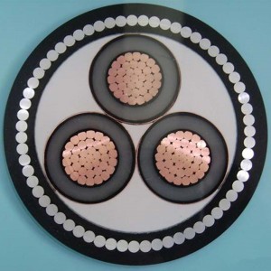 1-30KV 6 мм 3-ядрен Swa брониран кабел IEC60502, SANS 1339, BS 6622, AS / NZS1429.1, NFC 33226, CSA C 68.5