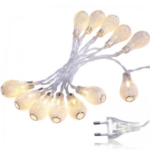 10/20/40 светодиодни струнни светлини, коледно феерично осветление, работещо с батерия, лампа с кухина за капка вода за фенерче за ко...