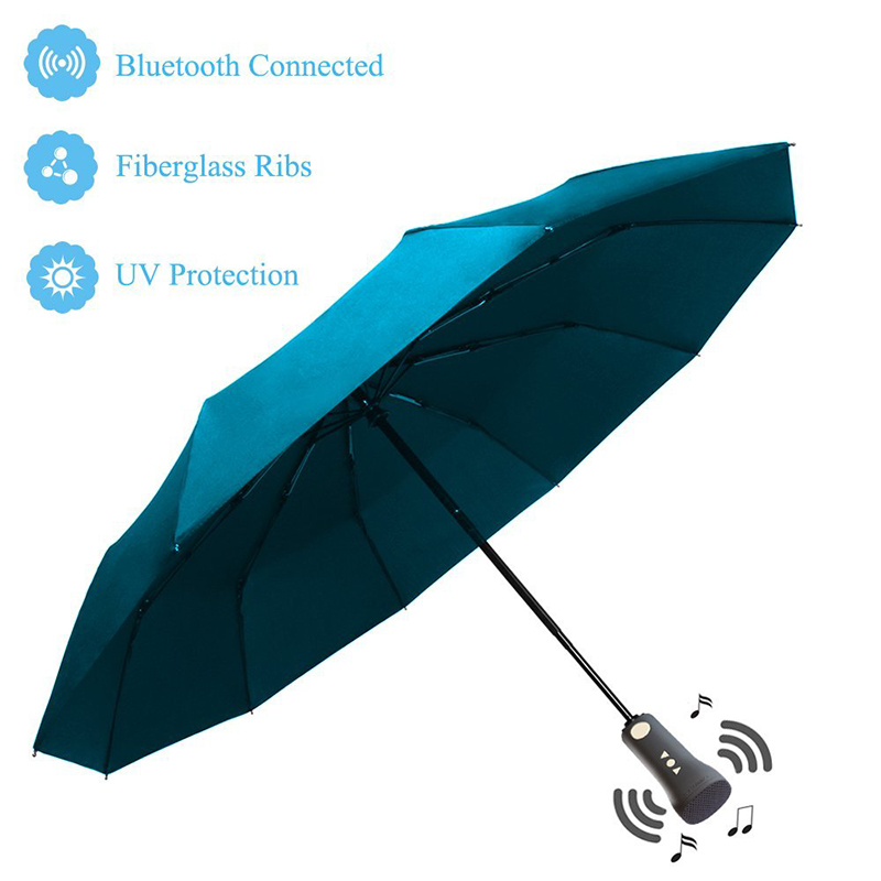 Bluetooth чадър тонколона музика UV защита ново изобретение специален 3 сгъваем чадър