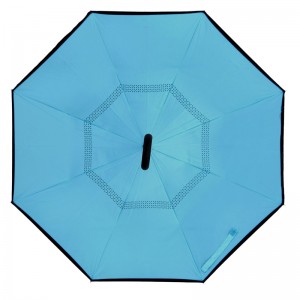 Персонализиран двоен слой C дръжка отдолу дъждовен чадър