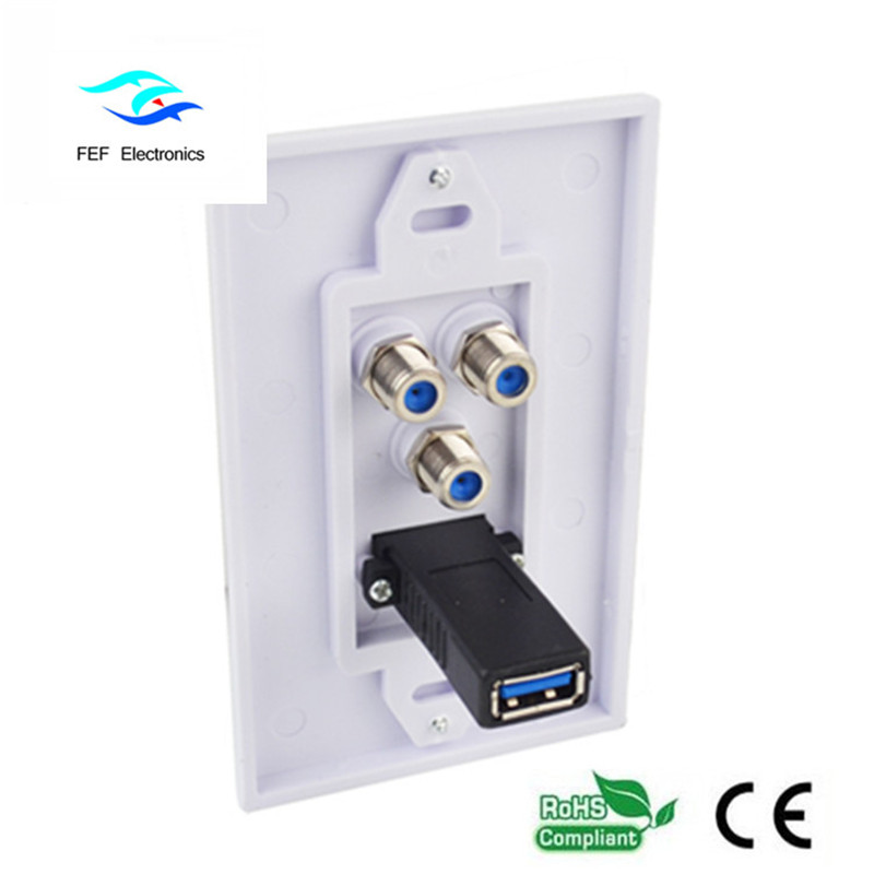 Стенна плоча USB3.0 AM + 3F лицева плоча за стена 115 * 70MM Код: FEF-M-026